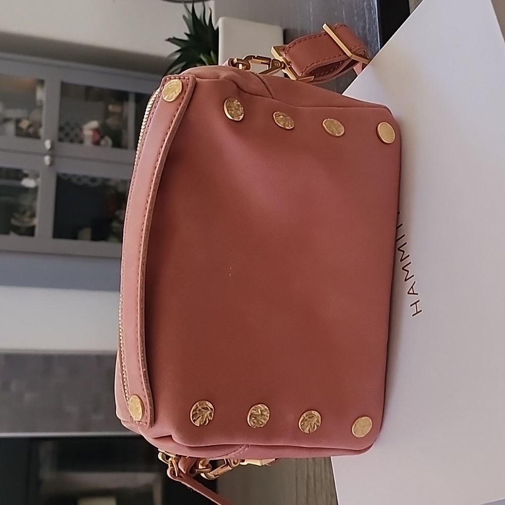 Hammitt Pink Crossbody Bag with Gold Accents